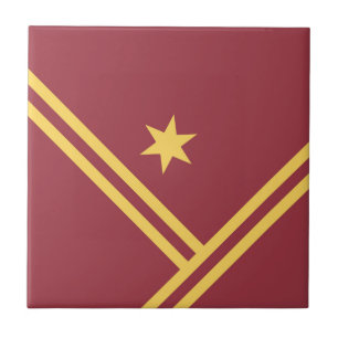 Maroon Gold Diagonal Stripes Star Modern Graphic Tegeltje