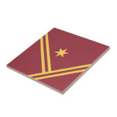 Maroon Gold Diagonal Stripes Star Modern Graphic Tegeltje (Zijkant)