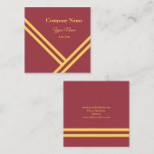 Maroon Gold Diagonale Strepen Modern grafisch ontw Vierkante Visitekaartje (Voorkant / Achterkant)