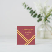 Maroon Gold Diagonale Strepen Modern grafisch ontw Vierkante Visitekaartje (Staand voorkant)