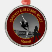 Maroon Gold Drill Team Photo High School Christmas Metalen Ornament (Voorkant)
