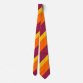 Maroon Gold en Oranje brede streep Stropdas (Achterkant)