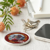 Maroon Gold Football Player Photo Commemorative Sleutelhanger (Zijkant)