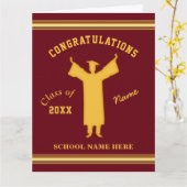 Maroon Gold, High School Afstuderen Kaart voor hem (Gele Bloem)