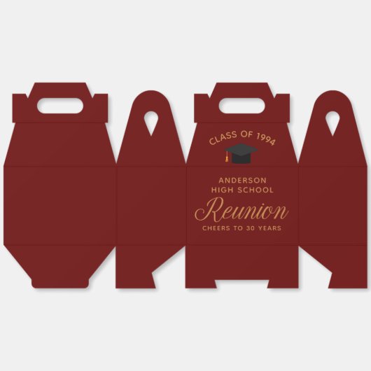 Maroon Gold High School Alumni Reunion Party Bedankdoosjes (Ongevouwen)