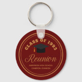 Maroon Gold High School Reunion Custom Alumni Sleutelhanger (Voorkant)