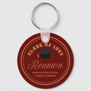 Maroon Gold High School Reunion Custom Alumni Sleutelhanger