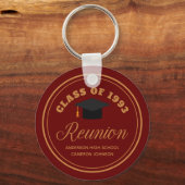 Maroon Gold High School Reunion Custom Alumni Sleutelhanger (Achterkant)
