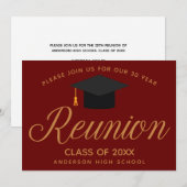 Maroon Gold High School Reunion Custom Party Kaart (Voorkant / Achterkant)