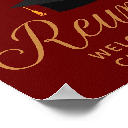 Maroon Gold High School Reunion Custom Welkom Poster (Hoek)