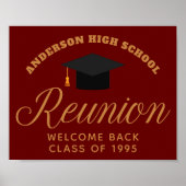 Maroon Gold High School Reunion Custom Welkom Poster (Voorkant)