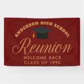 Maroon Gold High School Reunion Custom Welkom Spandoek (Horizontaal)