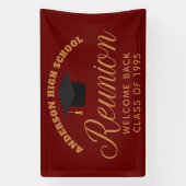 Maroon Gold High School Reunion Custom Welkom Spandoek (Verticaal)