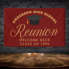 Maroon Gold High School Reunion Custom Welkom Spandoek