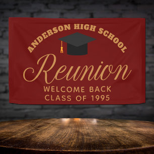 Maroon Gold High School Reunion Custom Welkom Spandoek
