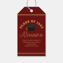 Maroon Gold High School Reunion gepersonaliseerd f Cadeaulabel