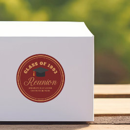 Maroon Gold High School Reunion gepersonaliseerd f Ronde Sticker