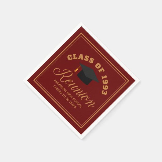 Maroon Gold High School Reunion gepersonaliseerd f Servet (Hoek)