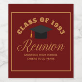 Maroon Gold High School Reunion gepersonaliseerd f Wijn Etiket (Enkel label)