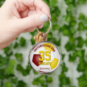 maroon gold jongens noemen jersey number soccer sleutelhanger (Hand)