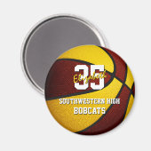 maroon gold kinder basketbalteamkleuren magneet (Voorkant / Achterkant)