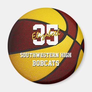 maroon gold kinder basketbalteamkleuren magneet