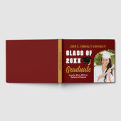 Maroon Gold Klasse van 2025 Foto Custom Afstuderen Gastenboek (Volledig)