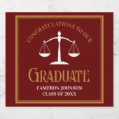 Maroon Gold Law School Afstudeerfeest Sparkling Wijnetiket (Enkel label)