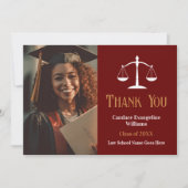 Maroon Gold Law School Afstuderen Foto Bedankkaart (Voorkant)