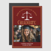 Maroon Gold Law School Afstuderen Fotomagneet (Voorkant / Achterkant)