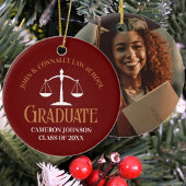 Maroon Gold Law School Afstuderen Keepsake Keramisch Ornament