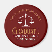 Maroon Gold Law School Afstuderen Keepsake Magneet (Voorkant)