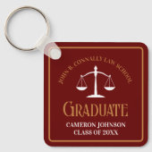 Maroon Gold Law School Afstuderen Keepsake Sleutelhanger (Voorkant)