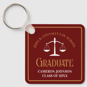 Maroon Gold Law School Afstuderen Keepsake Sleutelhanger