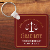 Maroon Gold Law School Afstuderen Keepsake Sleutelhanger (Voorkant)