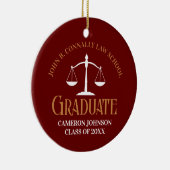 Maroon Gold Law School Afstuderen kerst Keramisch Ornament (Rechts)
