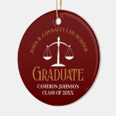 Maroon Gold Law School Afstuderen kerst Keramisch Ornament (Links)