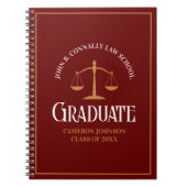 Maroon Gold Law School gepersonaliseerd Afstuderen Notitieboek (Voorkant)