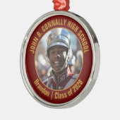 Maroon Gold Marching Band Photo Christmas Metalen Ornament (Links)