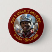 Maroon Gold Marching Band Photo High School Ronde Button 5,7 Cm (Voorkant)