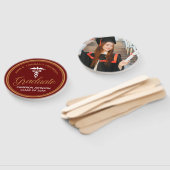 Maroon Gold Medische School Afstuderen Foto Handwaaier (Niet-gemonteerd)