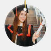 Maroon Gold Medische School Afstuderen Foto Keramisch Ornament (Achterkant)