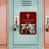 Maroon Gold Medische School Foto Afstuderen Magneet