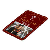 Maroon Gold Medische School Foto Afstuderen Magneet (Linkerzijde)