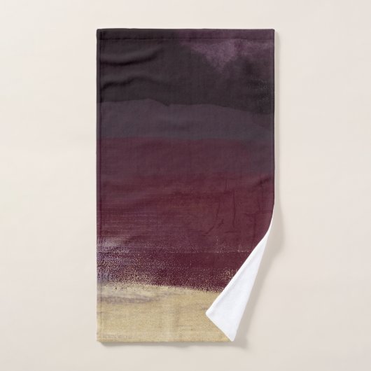 Maroon Gold Modern Abstract Bad Handdoek (Handdoek)