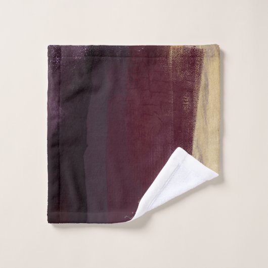 Maroon Gold Modern Abstract Bad Handdoek (Wasdoekje)