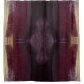 Maroon Gold Modern Abstract Douchegordijn (Voorkant)