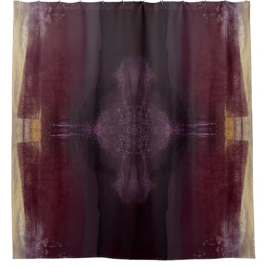 Maroon Gold Modern Abstract Douchegordijn