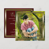 Maroon Gold Monogram - Volledige pagina Foto Afstu Kaart (Voorkant / Achterkant)