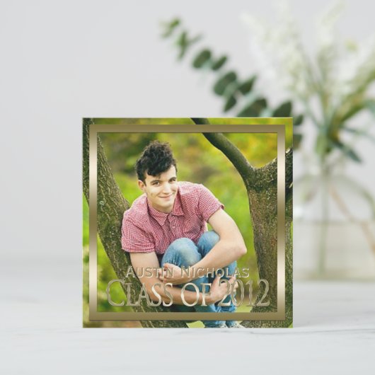 Maroon Gold Monogram - Volledige pagina Foto Afstu Kaart (Staand voorkant)